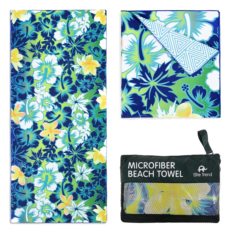 Elite Trend Microfiber Beach Towel for Adults with Bag - Extra Large 78x35 inch Lightweight Sand Free Quick Dry Towel for Travel, Swimming, Yoga, Camping - Image 1